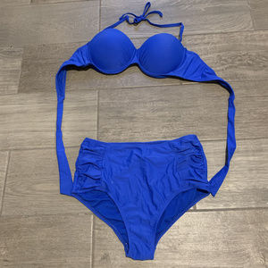 Retro ruched high waisted, push-up bikini
